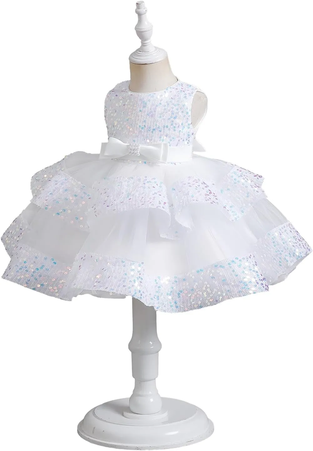 Miipat Baby Girl Pageant Dress Sequins Princess Dress Toddler Flower Wedding Birthday Party Gown Dresses 12 Months-4 Years