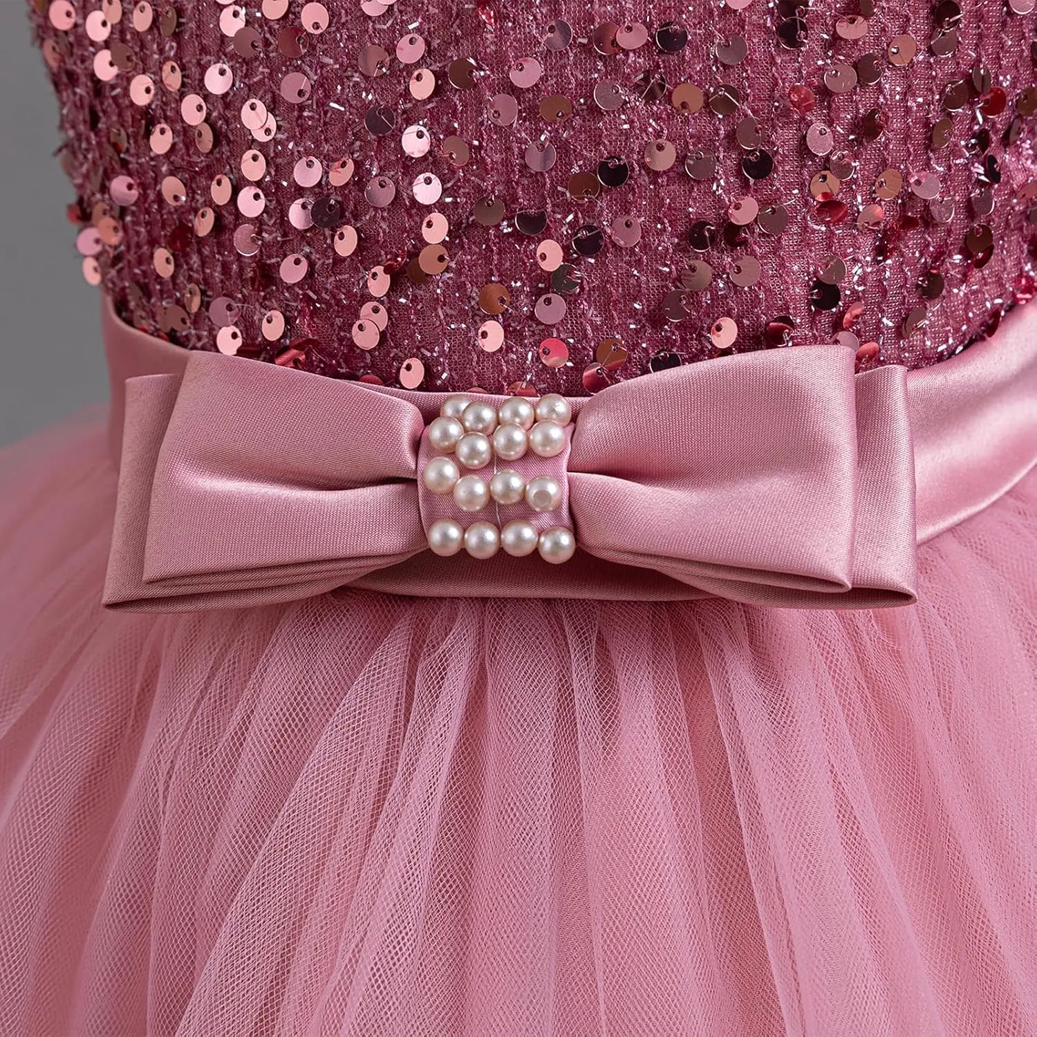 Miipat Baby Girl Pageant Dress Sequins Princess Dress Toddler Flower Wedding Birthday Party Gown Dresses 12 Months-4 Years