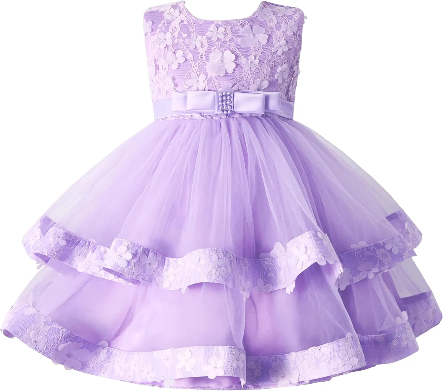 Miipat Baby Girl Pageant Dress Sequins Princess Dress Toddler Flower Wedding Birthday Party Gown Dresses 12 Months-4 Years