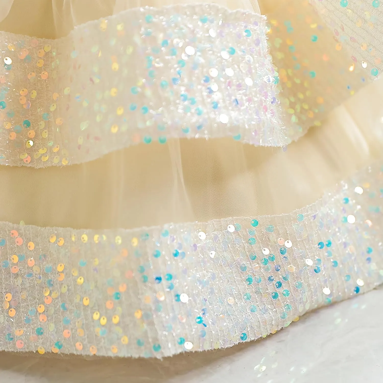 Miipat Baby Girl Pageant Dress Sequins Princess Dress Toddler Flower Wedding Birthday Party Gown Dresses 12 Months-4 Years