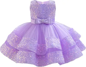 Miipat Baby Girl Pageant Dress Sequins Princess Dress Toddler Flower Wedding Birthday Party Gown Dresses 12 Months-4 Years