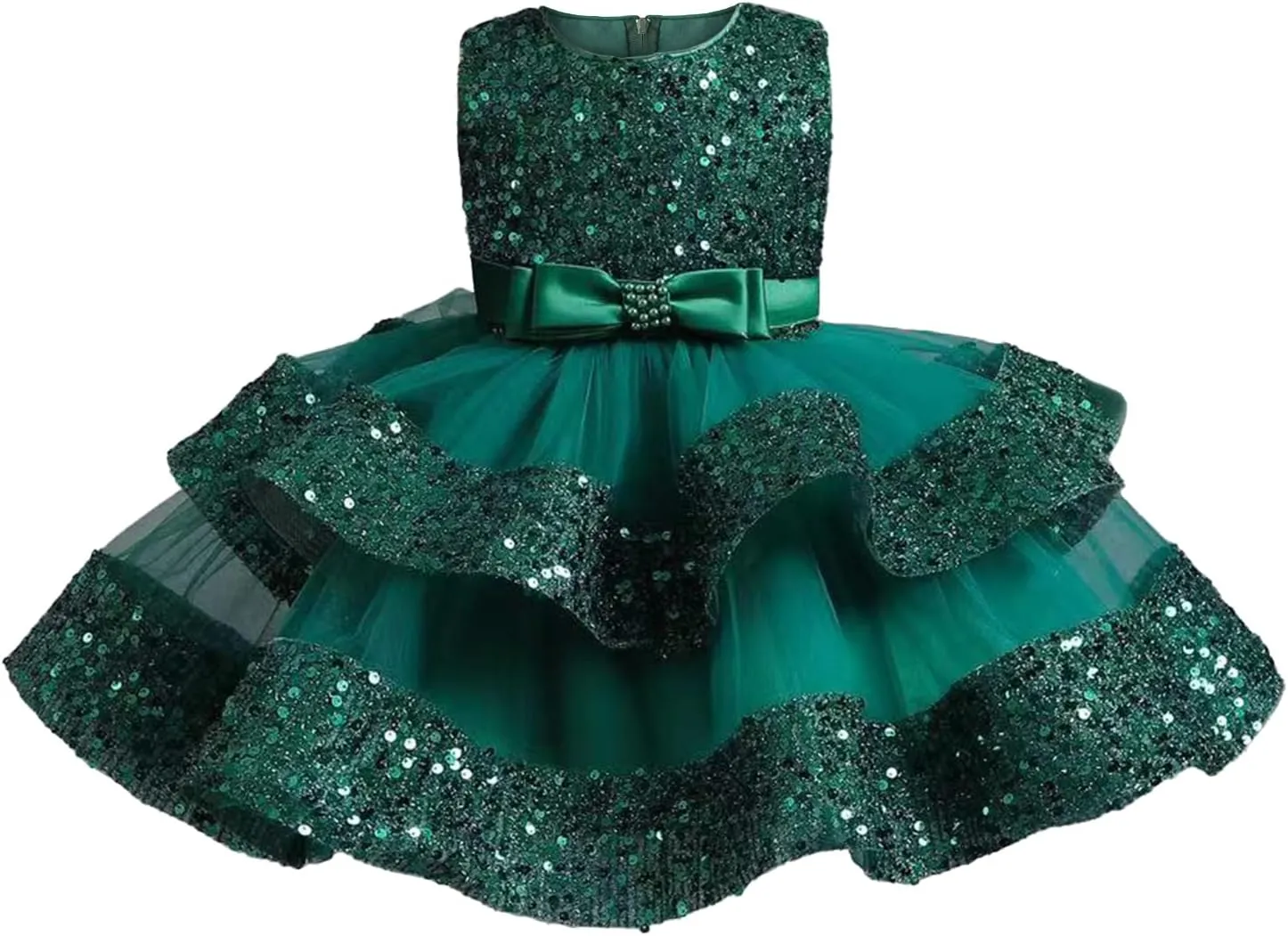 Miipat Baby Girl Pageant Dress Sequins Princess Dress Toddler Flower Wedding Birthday Party Gown Dresses 12 Months-4 Years