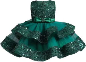 Miipat Baby Girl Pageant Dress Sequins Princess Dress Toddler Flower Wedding Birthday Party Gown Dresses 12 Months-4 Years