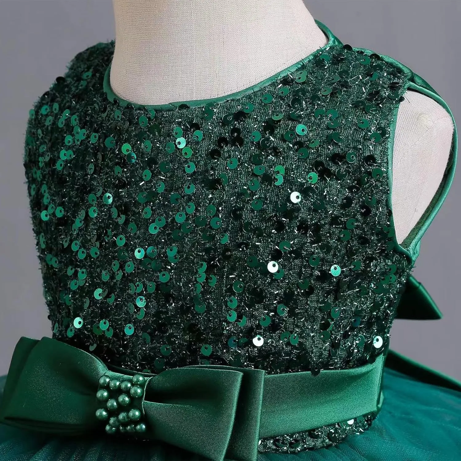 Miipat Baby Girl Pageant Dress Sequins Princess Dress Toddler Flower Wedding Birthday Party Gown Dresses 12 Months-4 Years