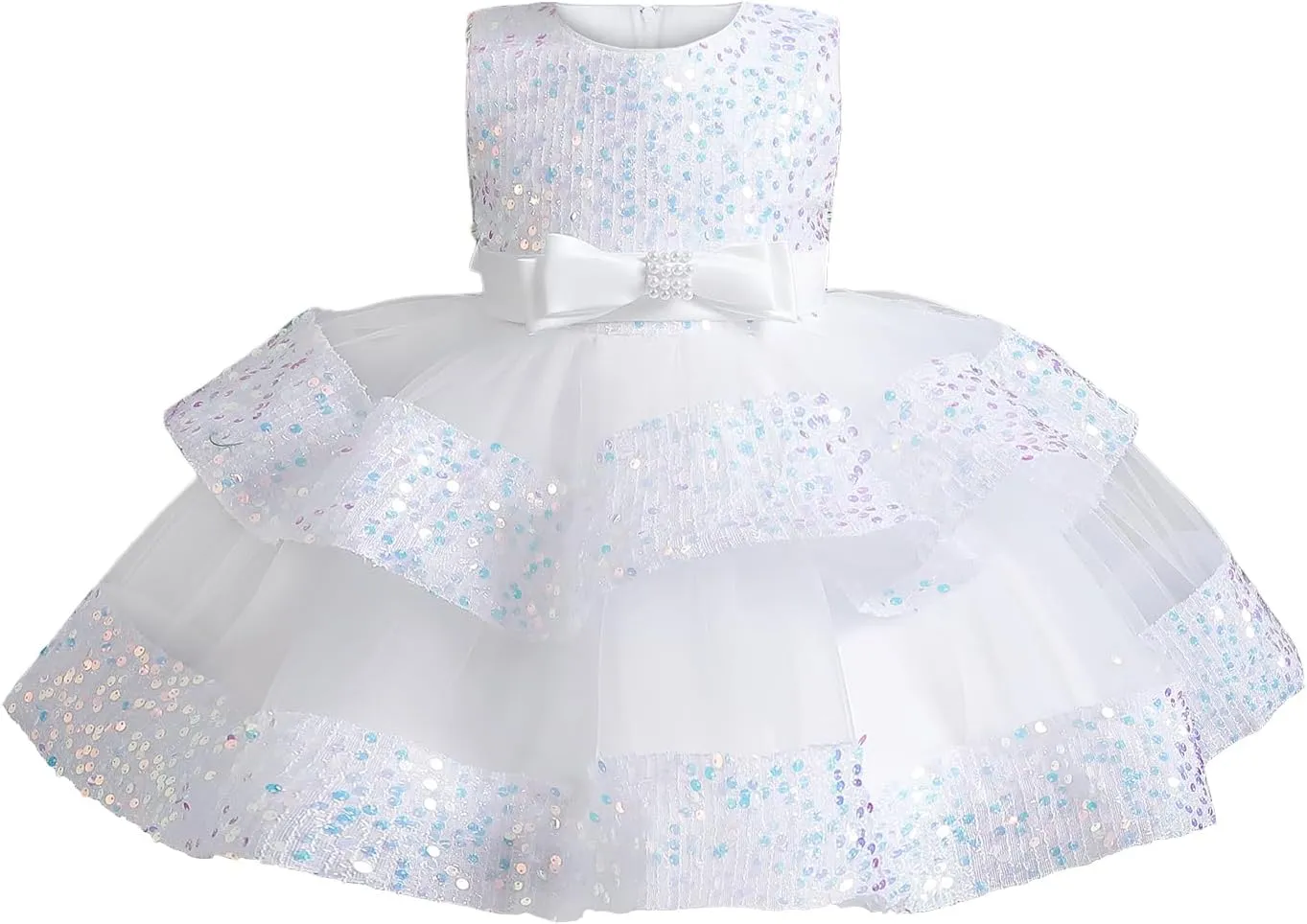 Miipat Baby Girl Pageant Dress Sequins Princess Dress Toddler Flower Wedding Birthday Party Gown Dresses 12 Months-4 Years