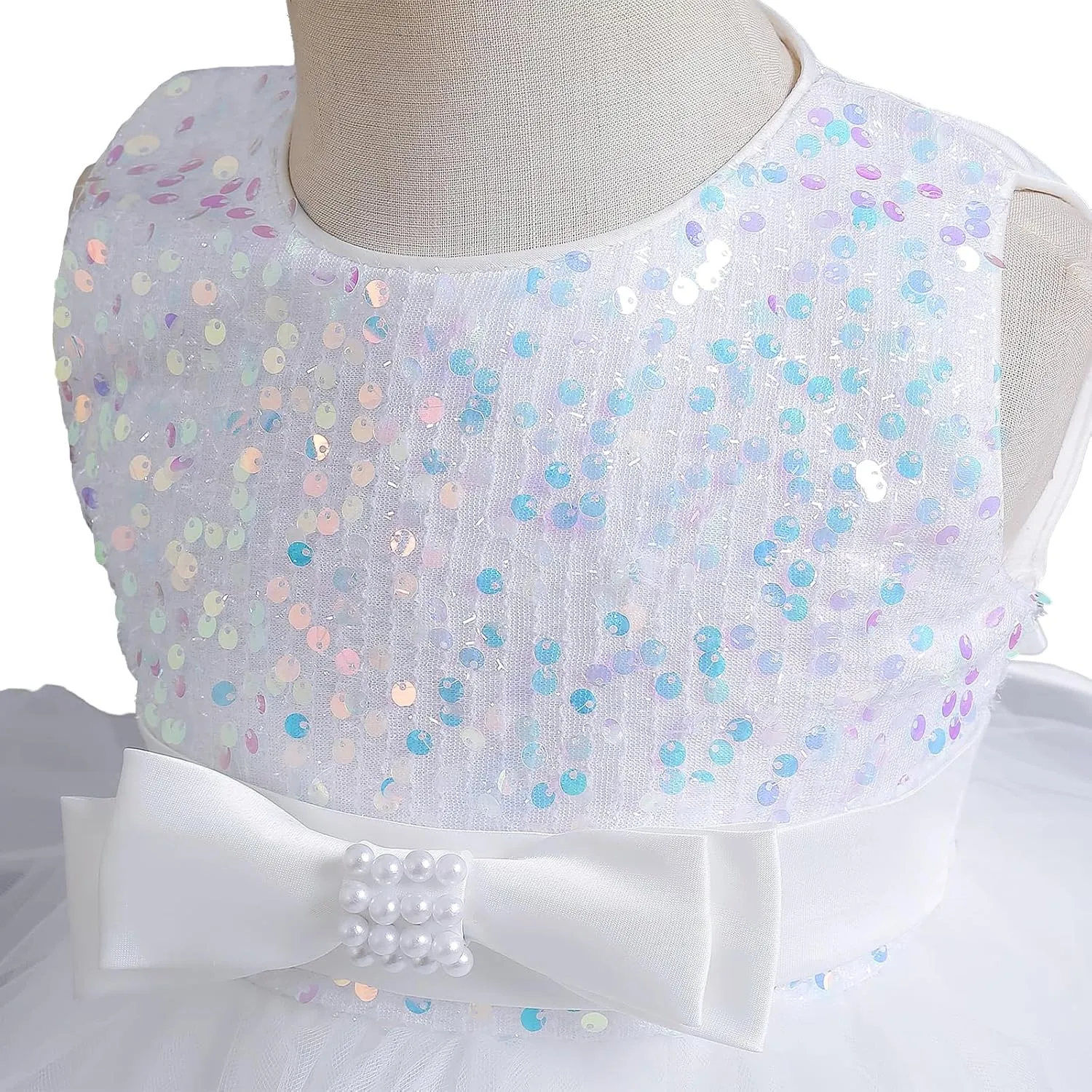 Miipat Baby Girl Pageant Dress Sequins Princess Dress Toddler Flower Wedding Birthday Party Gown Dresses 12 Months-4 Years