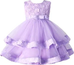 Miipat Baby Girl Pageant Dress Sequins Princess Dress Toddler Flower Wedding Birthday Party Gown Dresses 12 Months-4 Years