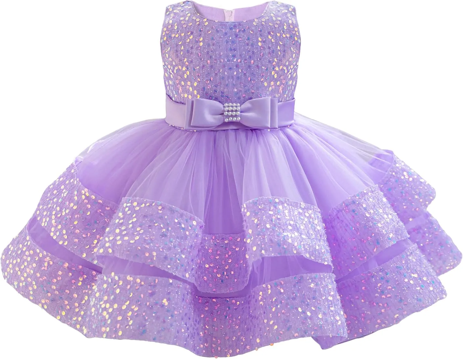 Miipat Baby Girl Pageant Dress Sequins Princess Dress Toddler Flower Wedding Birthday Party Gown Dresses 12 Months-4 Years