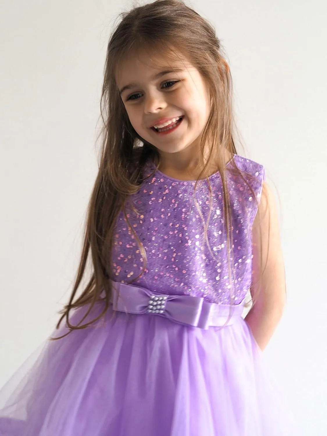 Miipat Baby Girl Pageant Dress Sequins Princess Dress Toddler Flower Wedding Birthday Party Gown Dresses 12 Months-4 Years