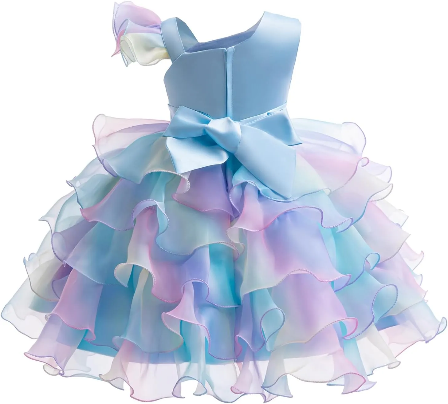 Miipat Girls Pageant Party Dress Ruffle Flower Kids Wedding Ball Gown Sequin Formal Princess Dress 4-9 Years