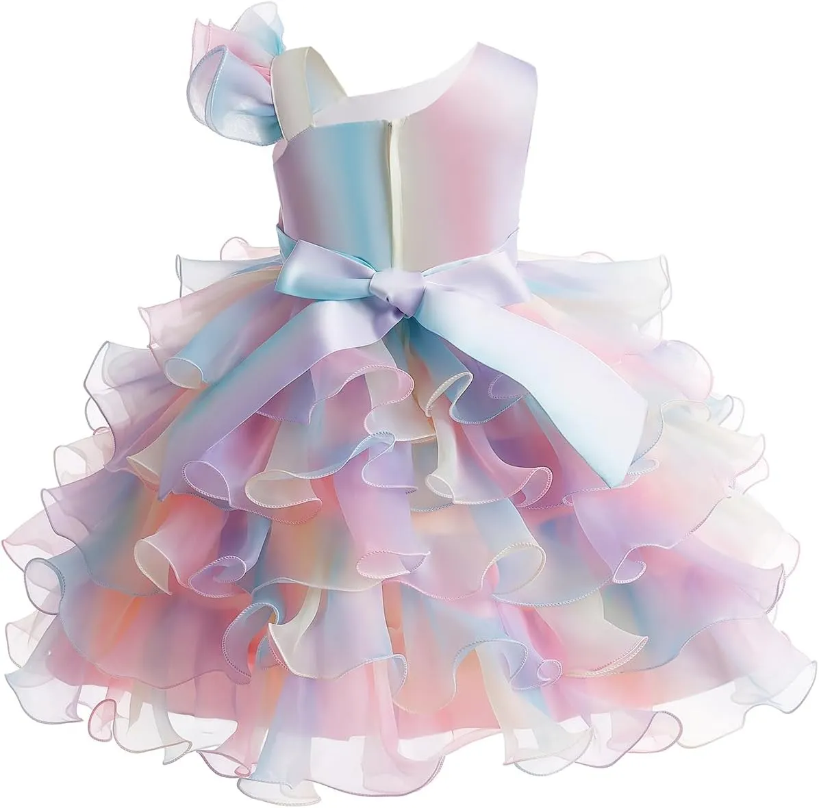 Miipat Girls Pageant Party Dress Ruffle Flower Kids Wedding Ball Gown Sequin Formal Princess Dress 4-9 Years