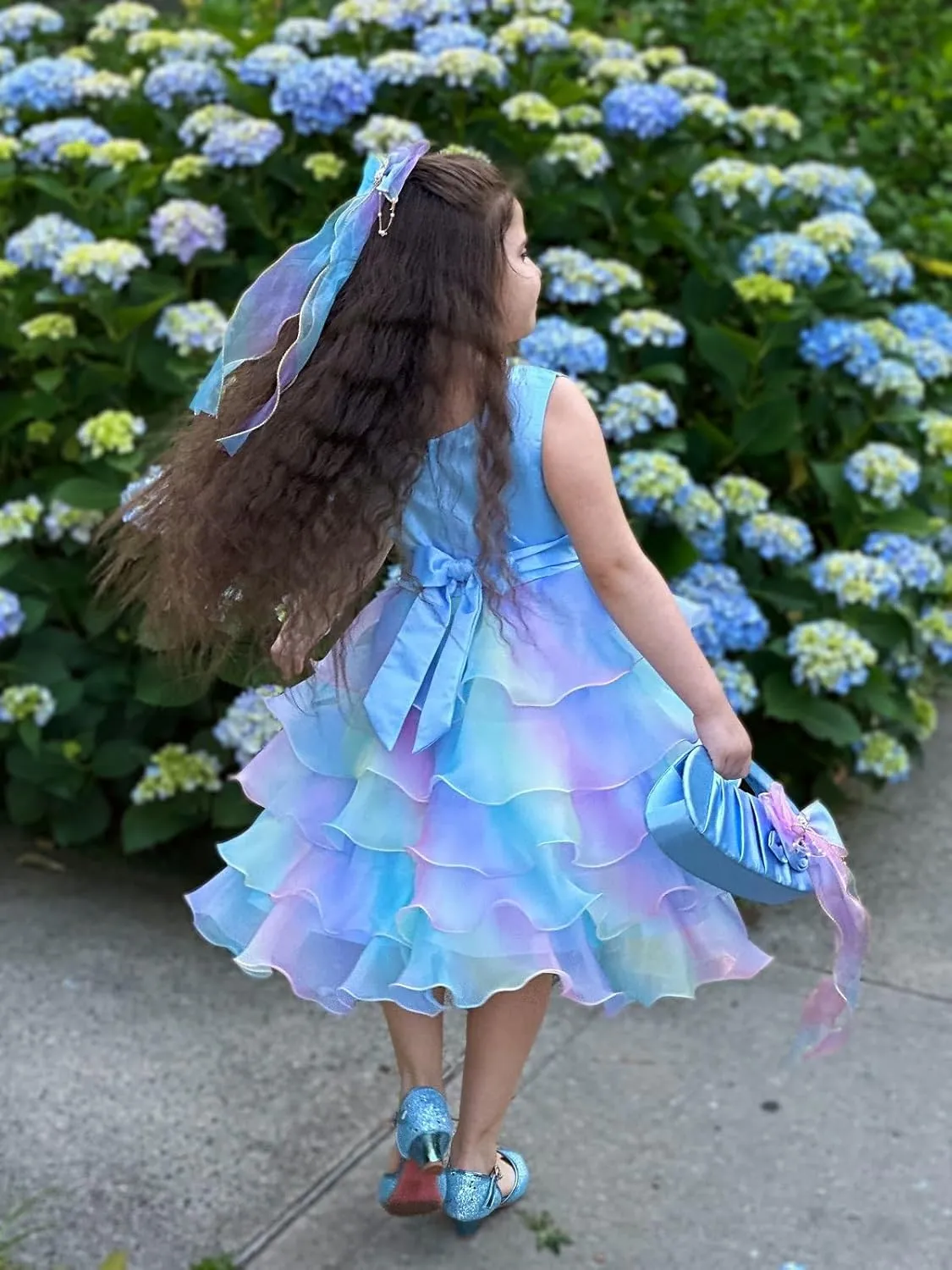 Miipat Girls Pageant Party Dress Ruffle Flower Kids Wedding Ball Gown Sequin Formal Princess Dress 4-9 Years