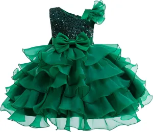 Miipat Girls Pageant Party Dress Ruffle Flower Kids Wedding Ball Gown Sequin Formal Princess Dress 4-9 Years
