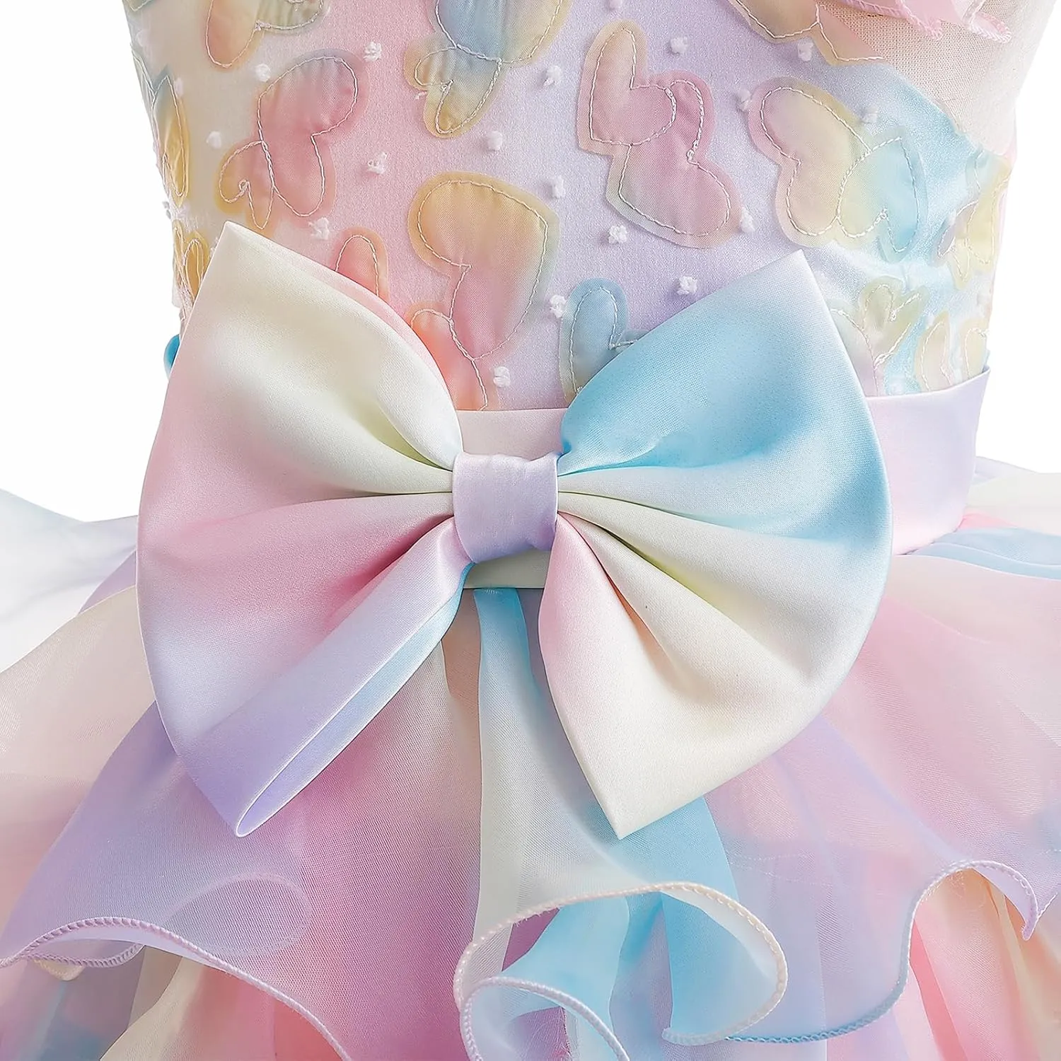 Miipat Girls Pageant Party Dress Ruffle Flower Kids Wedding Ball Gown Sequin Formal Princess Dress 4-9 Years