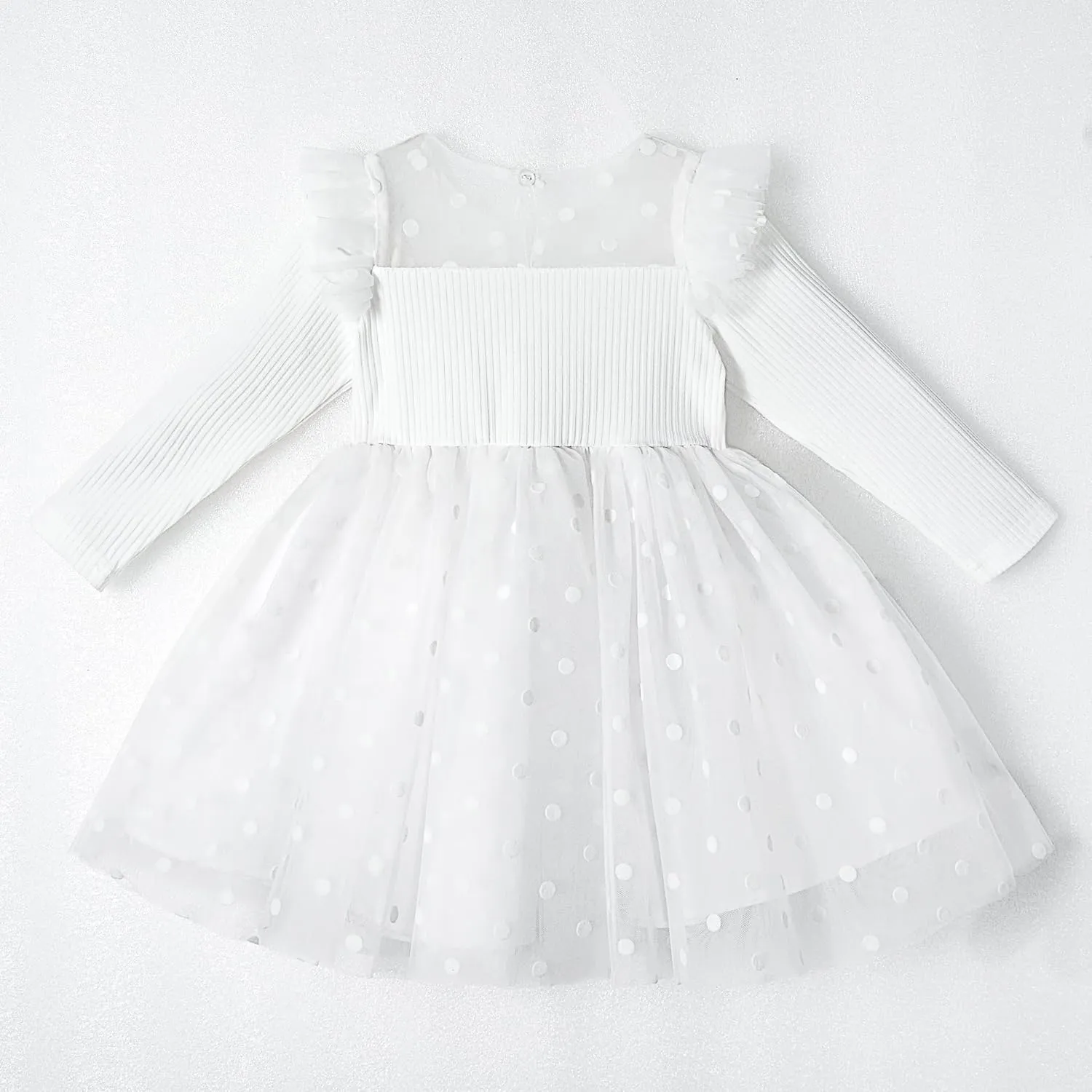 Miipat Toddler Girls Tulle Dress Long Sleeve Tutu Dress Little Kids Ruffle Party Princess Dress
