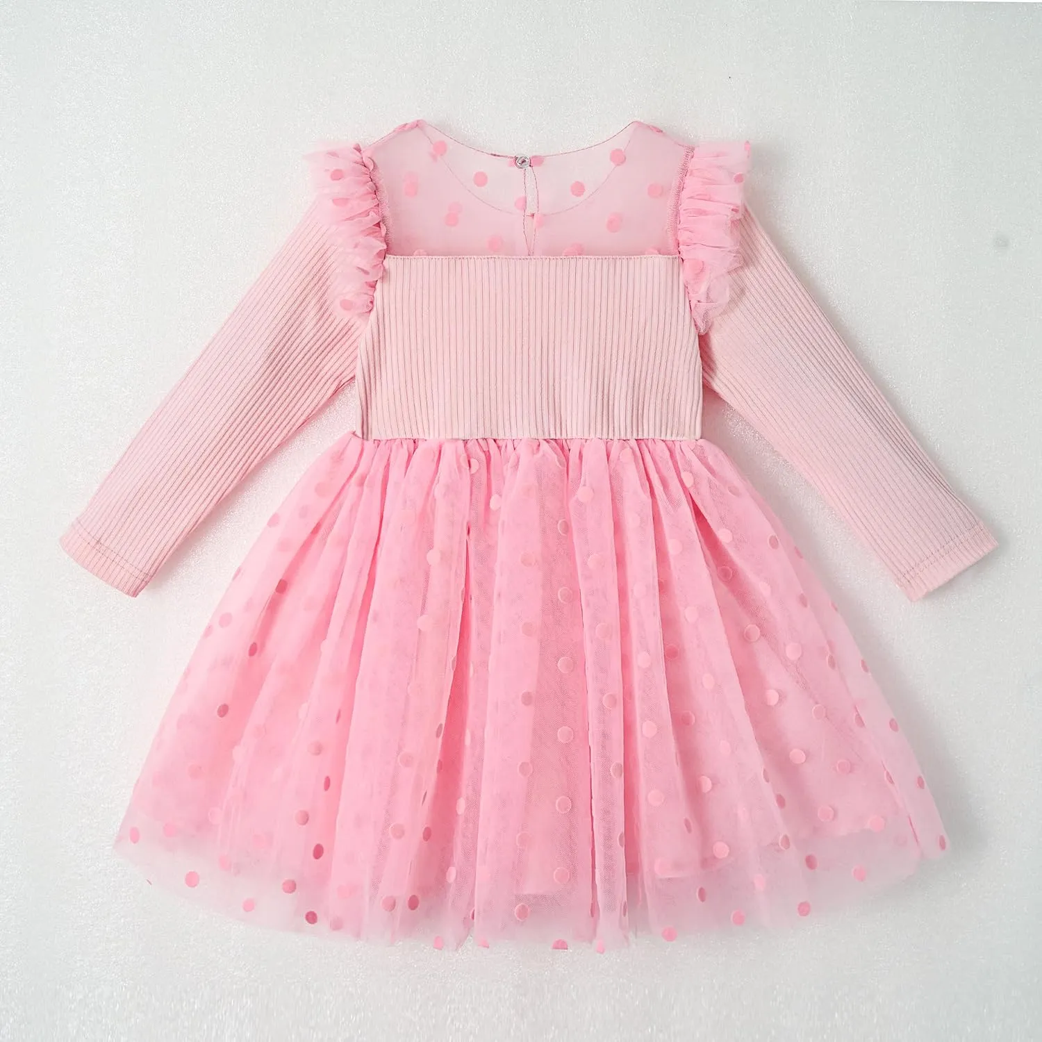 Miipat Toddler Girls Tulle Dress Long Sleeve Tutu Dress Little Kids Ruffle Party Princess Dress