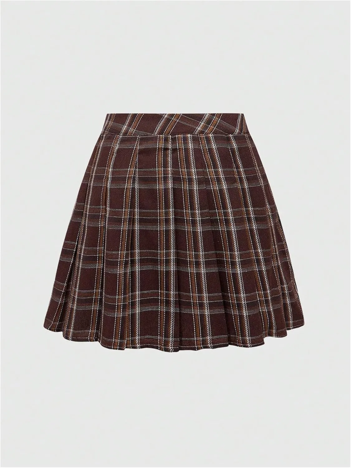 Milumia Women's Plaid Pleated A Line Skirt High Waisted Skater Short Mini Skirts