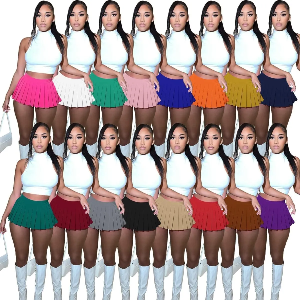Mini Pleated Skirts for Women Womens Cargo Tennis Skirt Y2k Skater Trendy Girl Sexy Club School Skort 2025 New