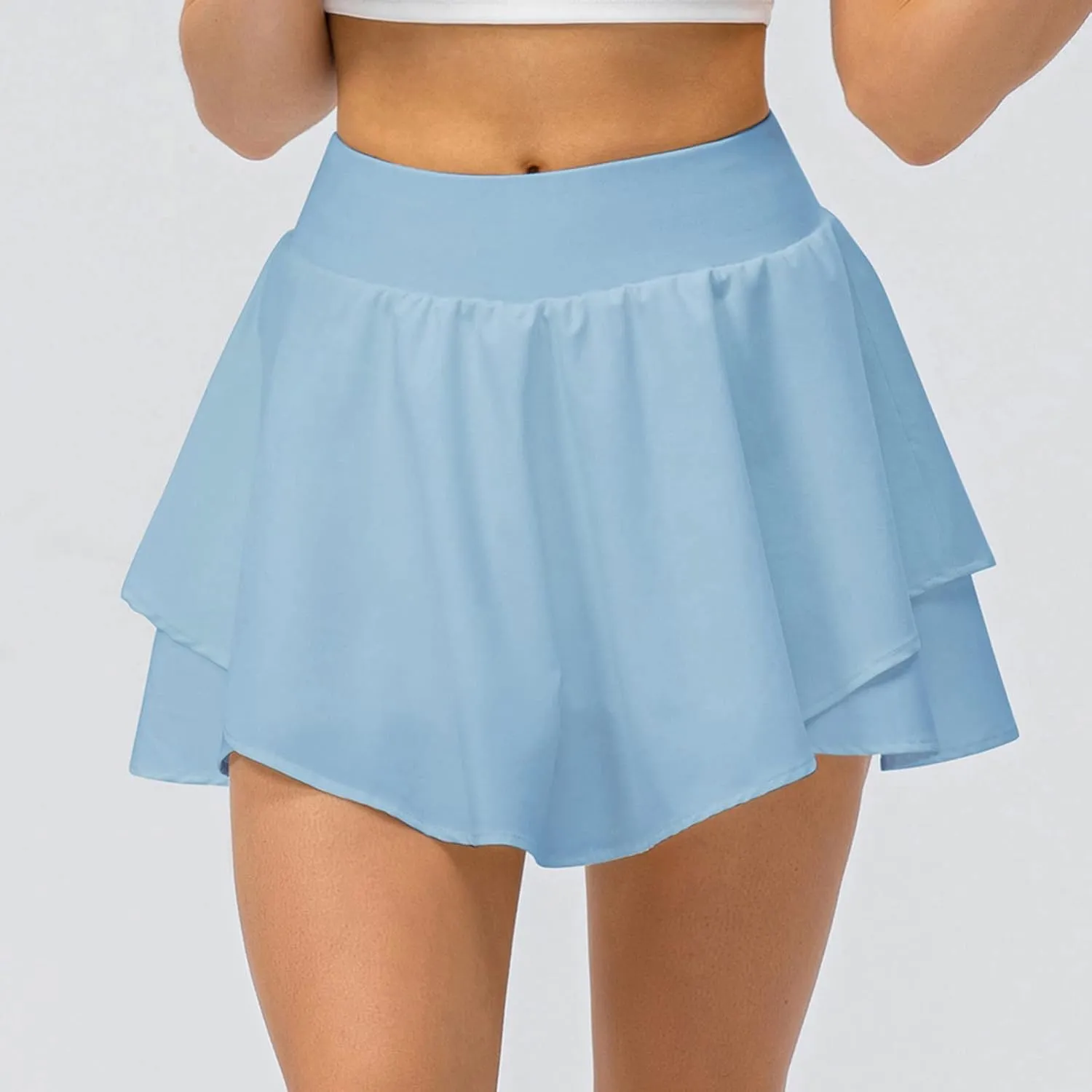 NaRHbrg Y2K Ruffle Short Skirt for Women's Low-Waisted Sexy A-Line Mini Skirt Beachwear Club Party Skorts Mini Skirts