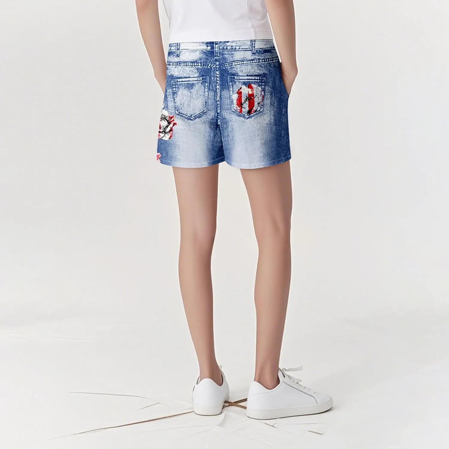 NBXNZWF Jean Shorts for Women High Waisted 2025 Summer Casual Denim Shorts Straight Leg Ripped Stretchy Jorts with Pockets