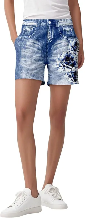 NBXNZWF Jean Shorts for Women High Waisted 2025 Summer Casual Denim Shorts Straight Leg Ripped Stretchy Jorts with Pockets