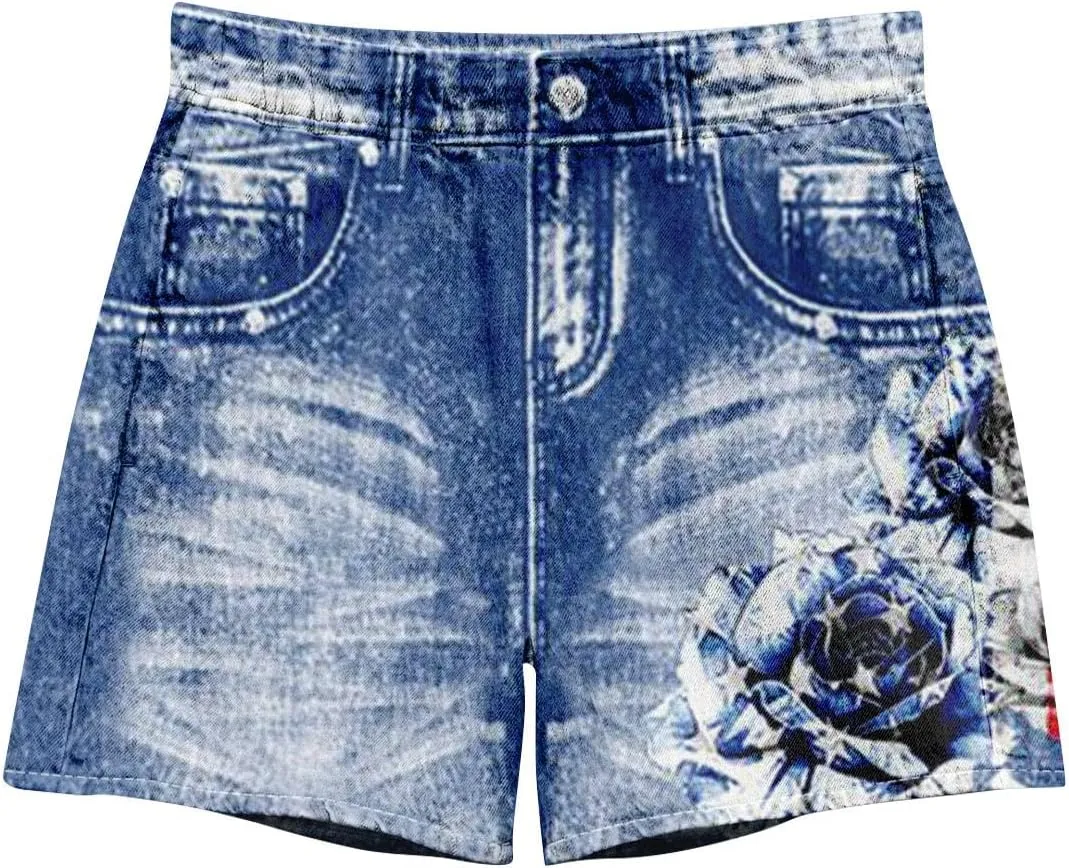NBXNZWF Jean Shorts for Women High Waisted 2025 Summer Casual Denim Shorts Straight Leg Ripped Stretchy Jorts with Pockets