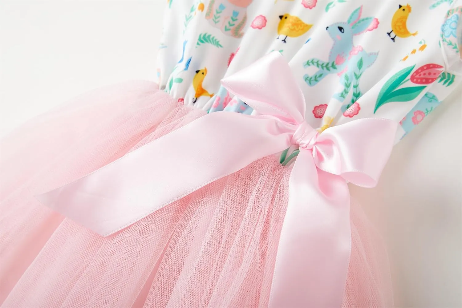 Niyage Little Girls Sleeveless Floral Princess Dress Tulle Tutu Sundress