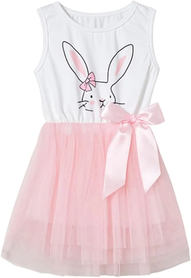 Niyage Little Girls Sleeveless Floral Princess Dress Tulle Tutu Sundress