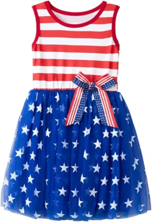 Niyage Little Girls Sleeveless Floral Princess Dress Tulle Tutu Sundress