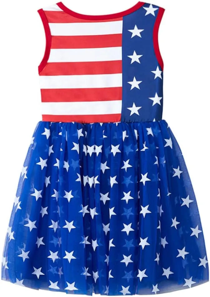 Niyage Little Girls Sleeveless Floral Princess Dress Tulle Tutu Sundress