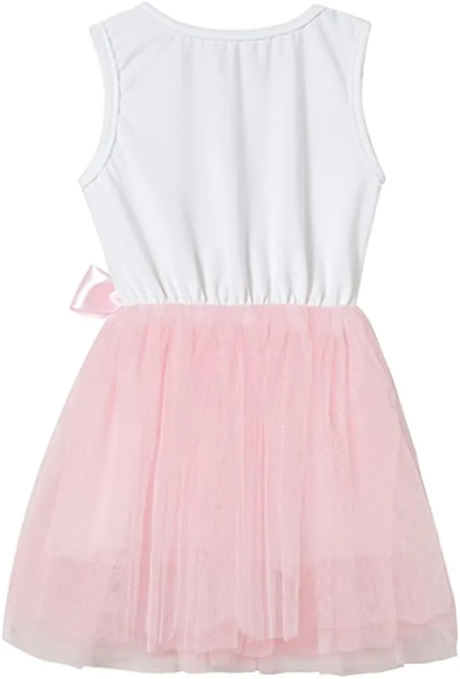Niyage Little Girls Sleeveless Floral Princess Dress Tulle Tutu Sundress