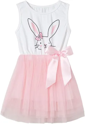 Niyage Little Girls Sleeveless Floral Princess Dress Tulle Tutu Sundress
