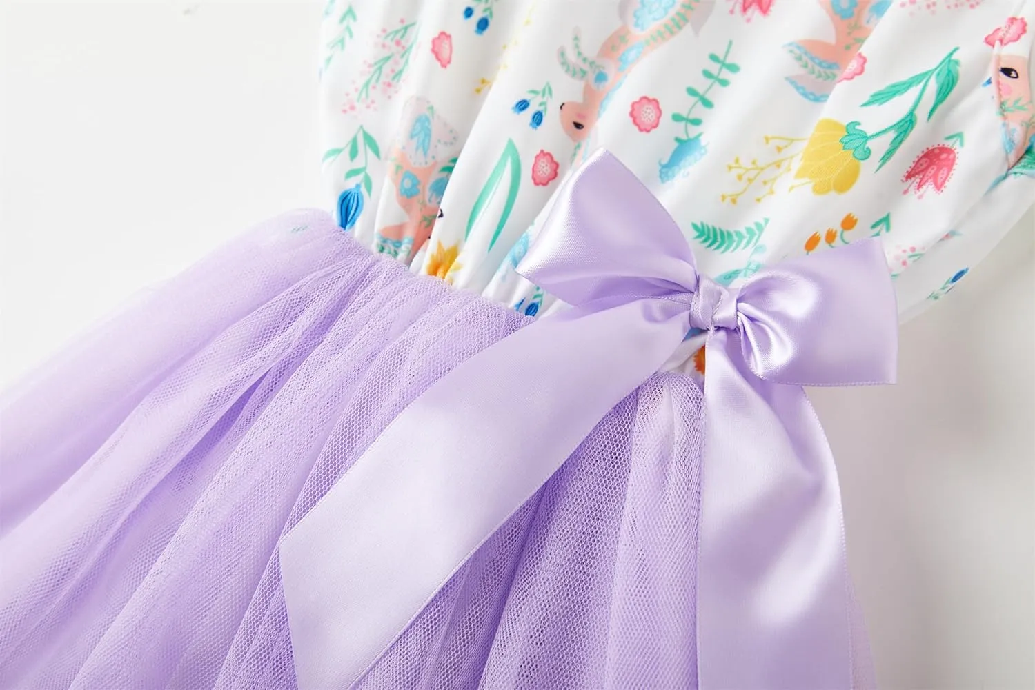 Niyage Little Girls Sleeveless Floral Princess Dress Tulle Tutu Sundress