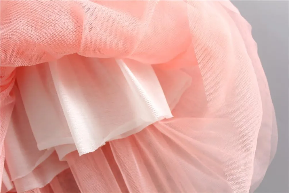 Niyage Little Girls Sleeveless Floral Princess Dress Tulle Tutu Sundress