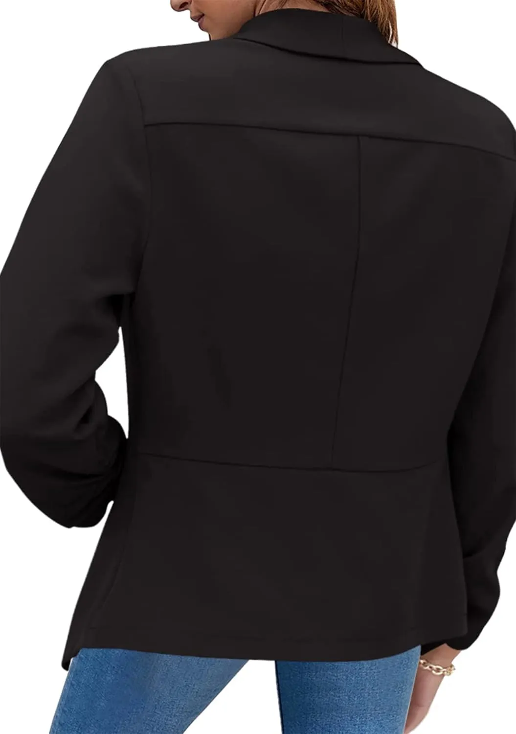 OMZIN Women's Casual Long Sleeve Lapel Blazers Fashion Business Office Work Slim Formal Suit Jackets