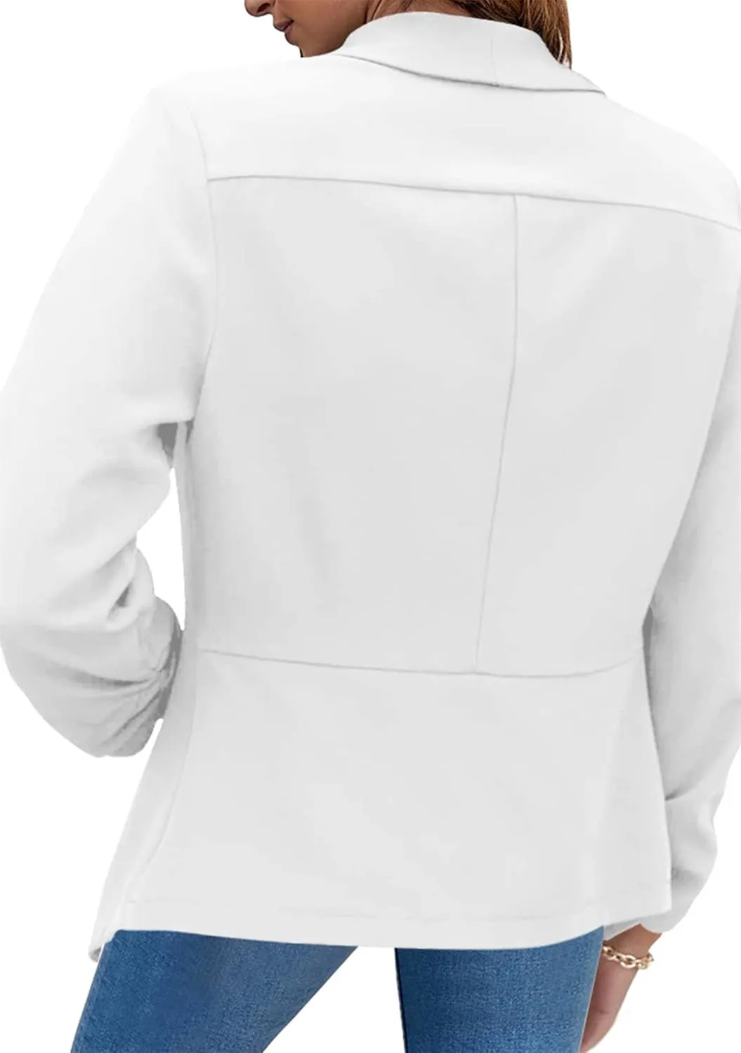OMZIN Women's Casual Long Sleeve Lapel Blazers Fashion Business Office Work Slim Formal Suit Jackets