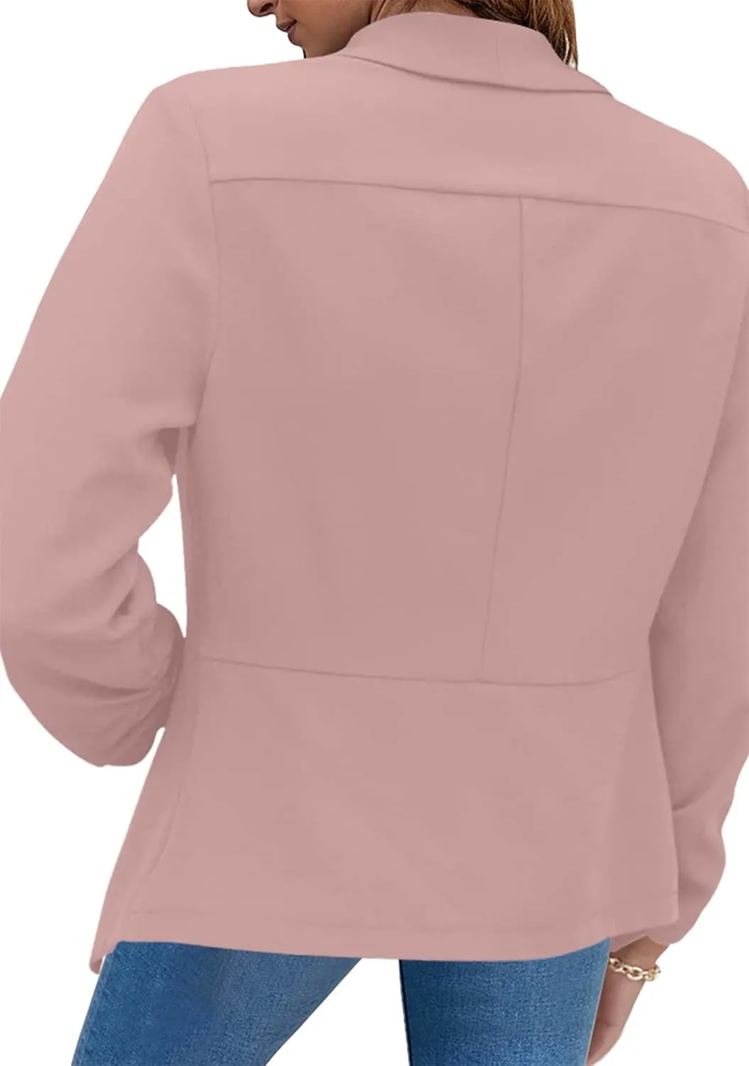 OMZIN Women's Casual Long Sleeve Lapel Blazers Fashion Business Office Work Slim Formal Suit Jackets