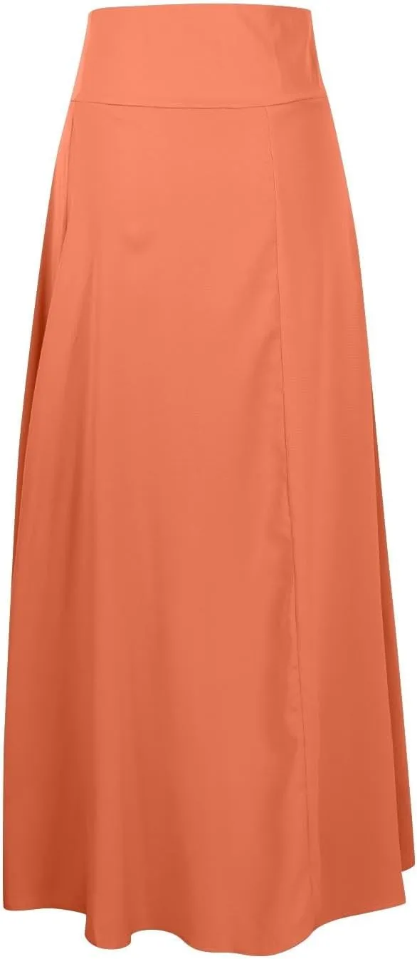 Oplxuo Women Long Skirt Elegant Slit Wrap Asymmetrical Maxi Skirt High Waist A-Line Casual Loose Draped High Low Flowy Skirts