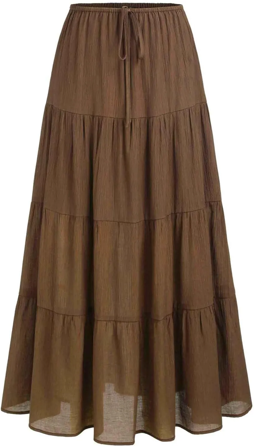 Oplxuo Women's Maxi Skirt Summer Beach Boho Long Skirts Tiered A-line Swing High Waist Swing Flowy Skirt
