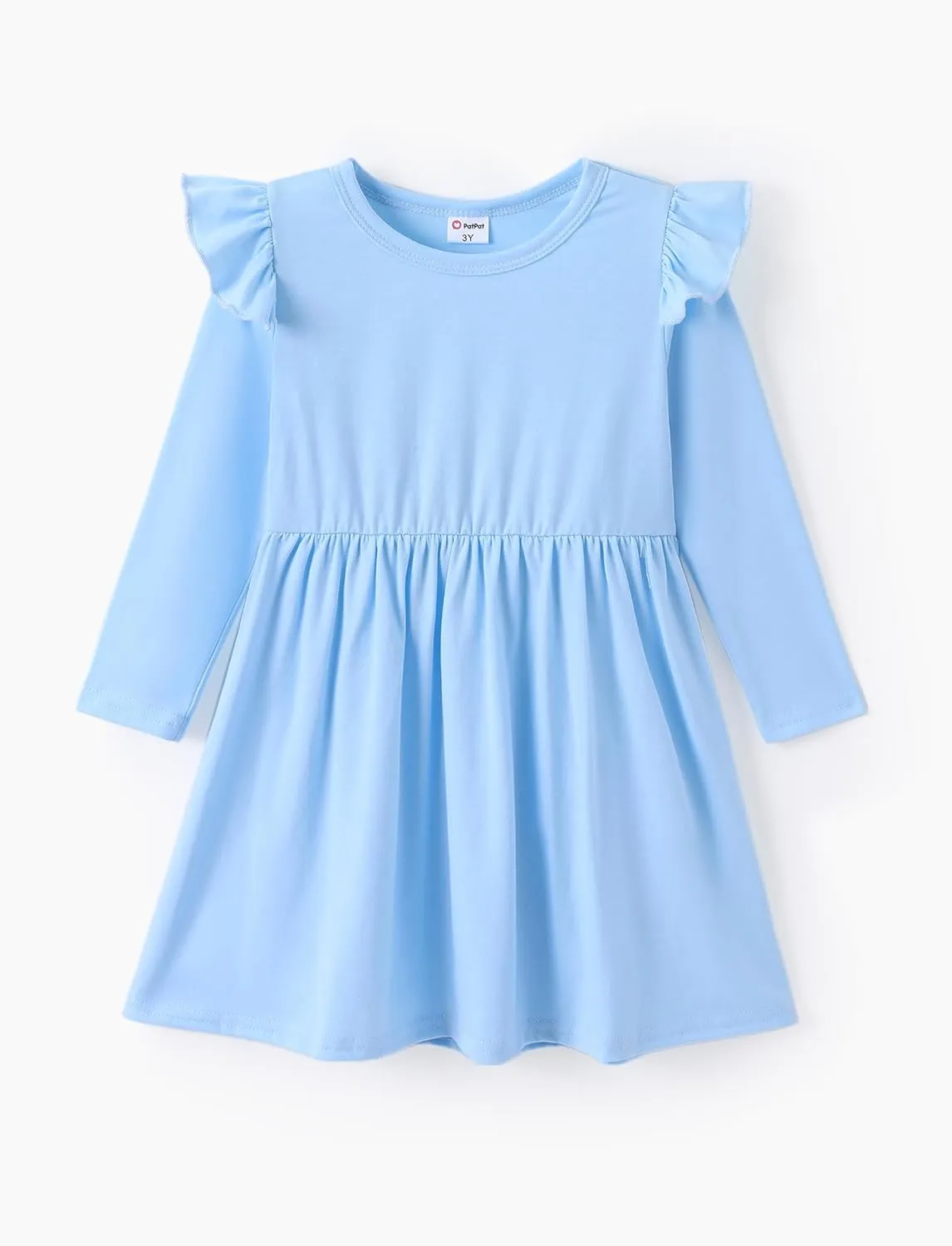 PATPAT Toddlers Girls' Long Sleeve Dress Multi Pack Toddler Fall Winter Spring Colored Dresses Set