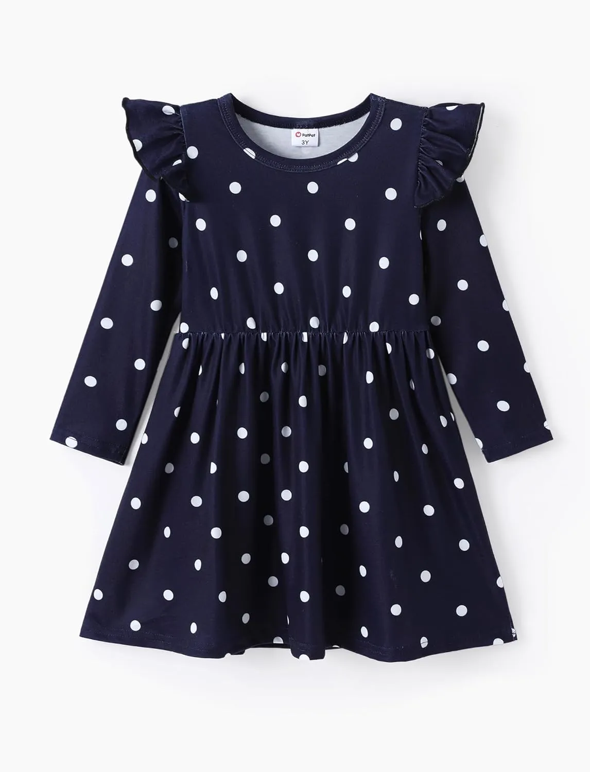PATPAT Toddlers Girls' Long Sleeve Dress Multi Pack Toddler Fall Winter Spring Colored Dresses Set