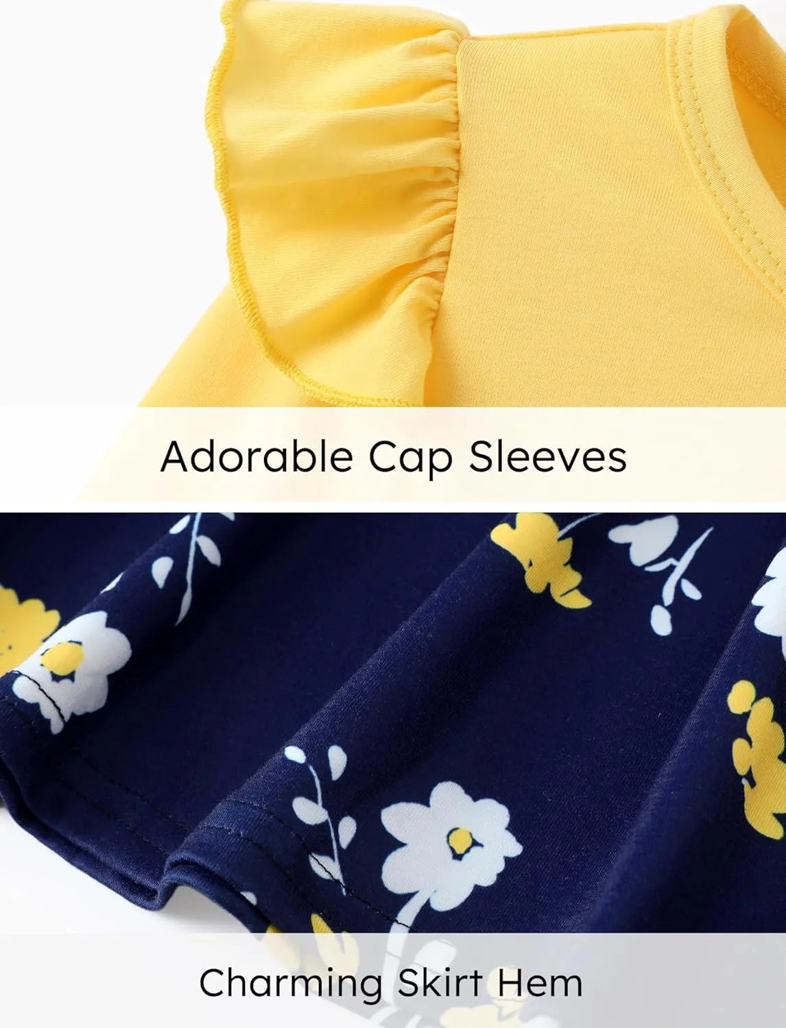 PATPAT Toddlers Girls' Long Sleeve Dress Multi Pack Toddler Fall Winter Spring Colored Dresses Set