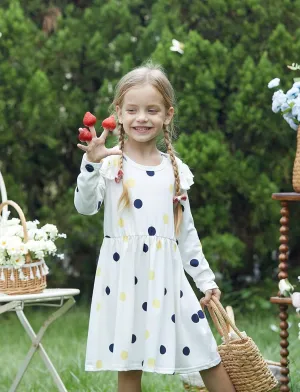 PATPAT Toddlers Girls' Long Sleeve Dress Multi Pack Toddler Fall Winter Spring Colored Dresses Set