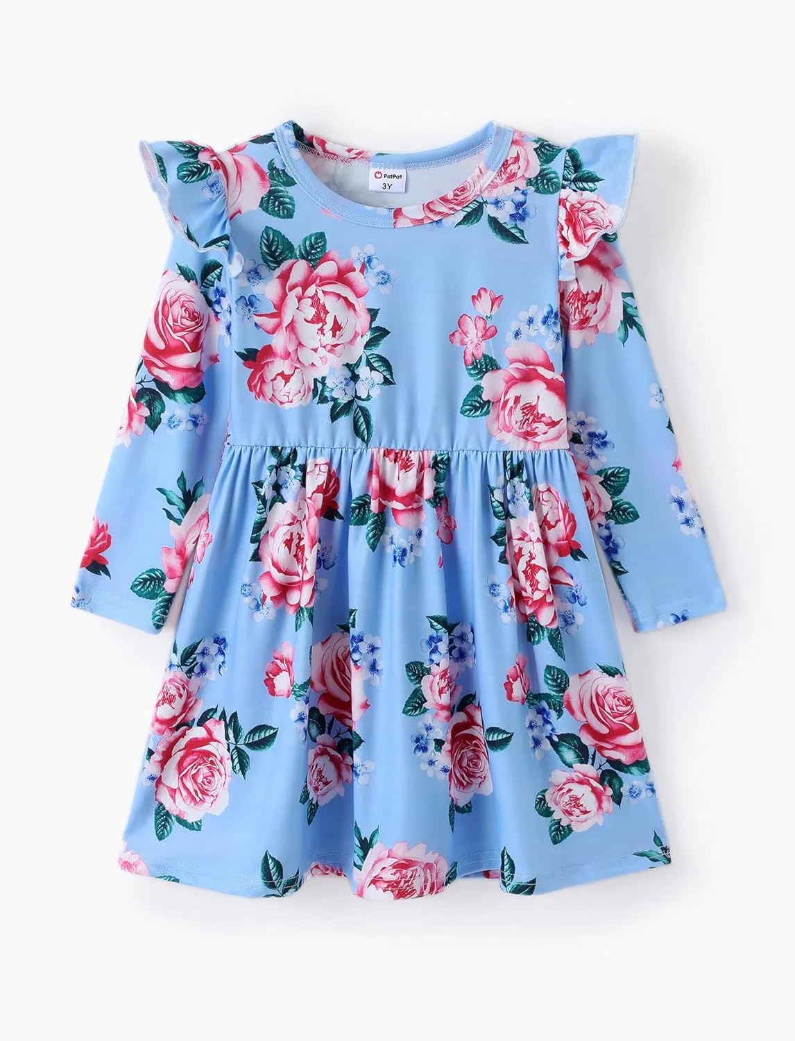 PATPAT Toddlers Girls' Long Sleeve Dress Multi Pack Toddler Fall Winter Spring Colored Dresses Set