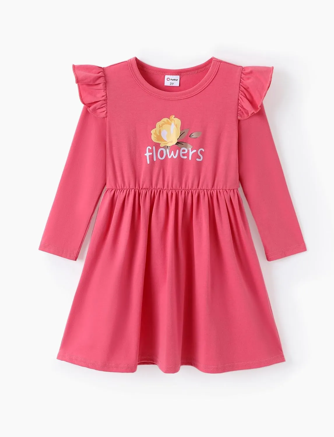 PATPAT Toddlers Girls' Long Sleeve Dress Multi Pack Toddler Fall Winter Spring Colored Dresses Set