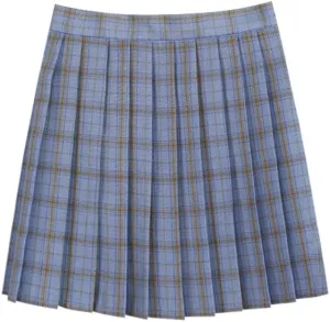 Plaid Pleated Mini Skirts for Women A Line Elastic Skirt High Waisted Stretchy Skirts Trendy Cosplay Skirt