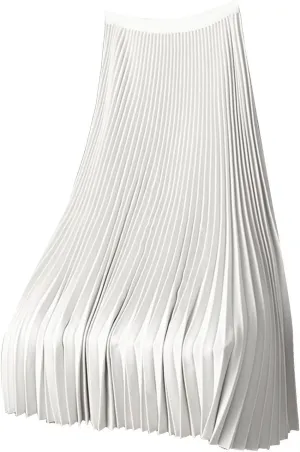 Pleated Maxi Skirts for Women Elegant High Waisted Solid Color Swing A-Line Stain Long Skirt