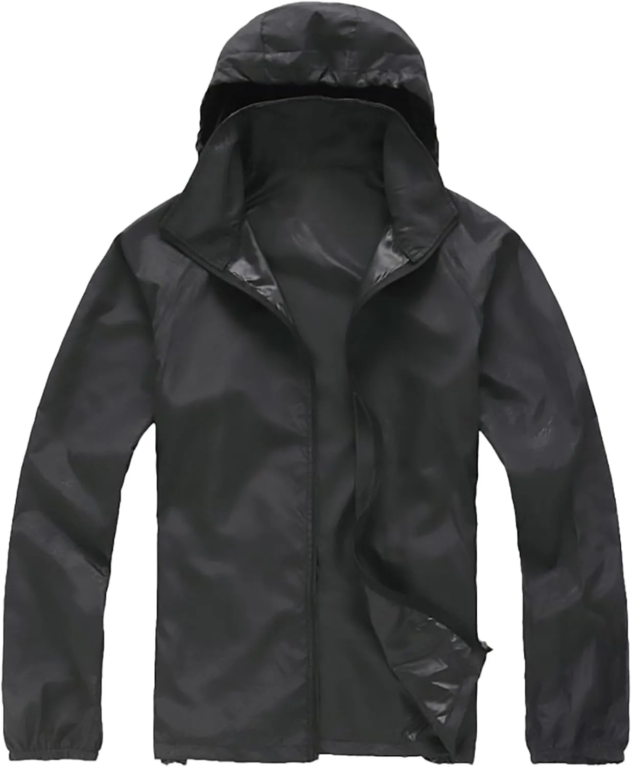 Plus Size Rain Jackets for Women Waterproof Lightweight Windbreaker Jackets Loose Coat Hooded Raincoat with Pockets