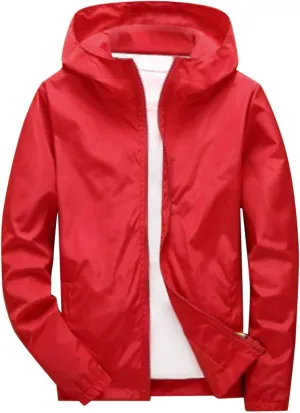 Rain Jacket for Mens Lightweight Waterproof Rain Shell Jacket Raincoat with Hood for Golf Cycling Windbreaker Raincoats