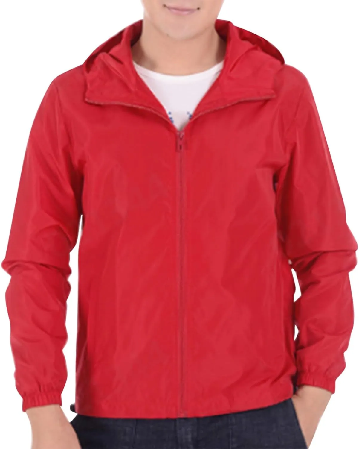 Rain Jacket for Mens Lightweight Waterproof Rain Shell Jacket Raincoat with Hood for Golf Cycling Windbreaker Raincoats